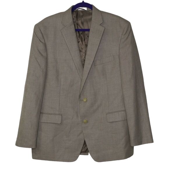 Lauren Ralph Lauren Men's Blazer Size 44R Tan Brown Burlap Look Fabric EUC - Picture 1 of 16